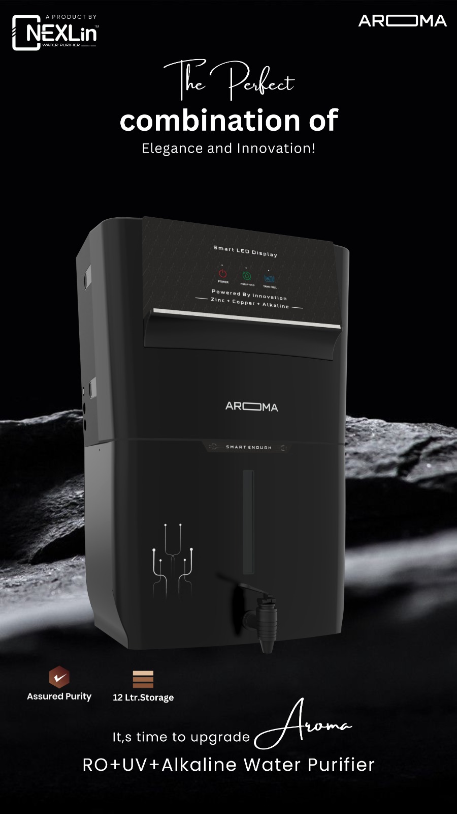 Thumbnail PREMIUM RO WATER PURIFIERS AROMA BLACK 2